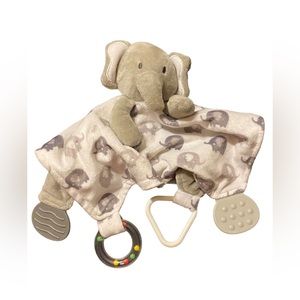 Modern Baby Gray Elephant Lovey Snuggle Security Blanket Teether Rattle Comfort
